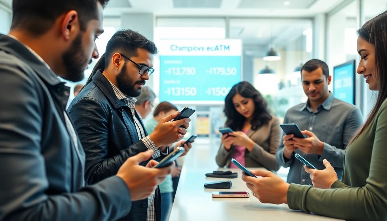 Beat ecoATM price offers competitive smartphone trade-in values with individuals evaluating devices.