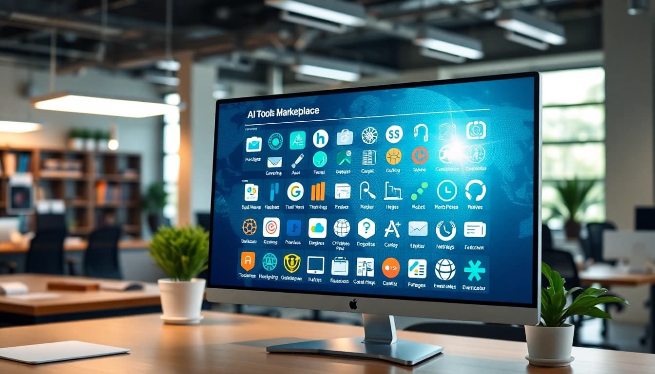 Explore the AI tool marketplace featuring diverse tools displayed in a modern interface.