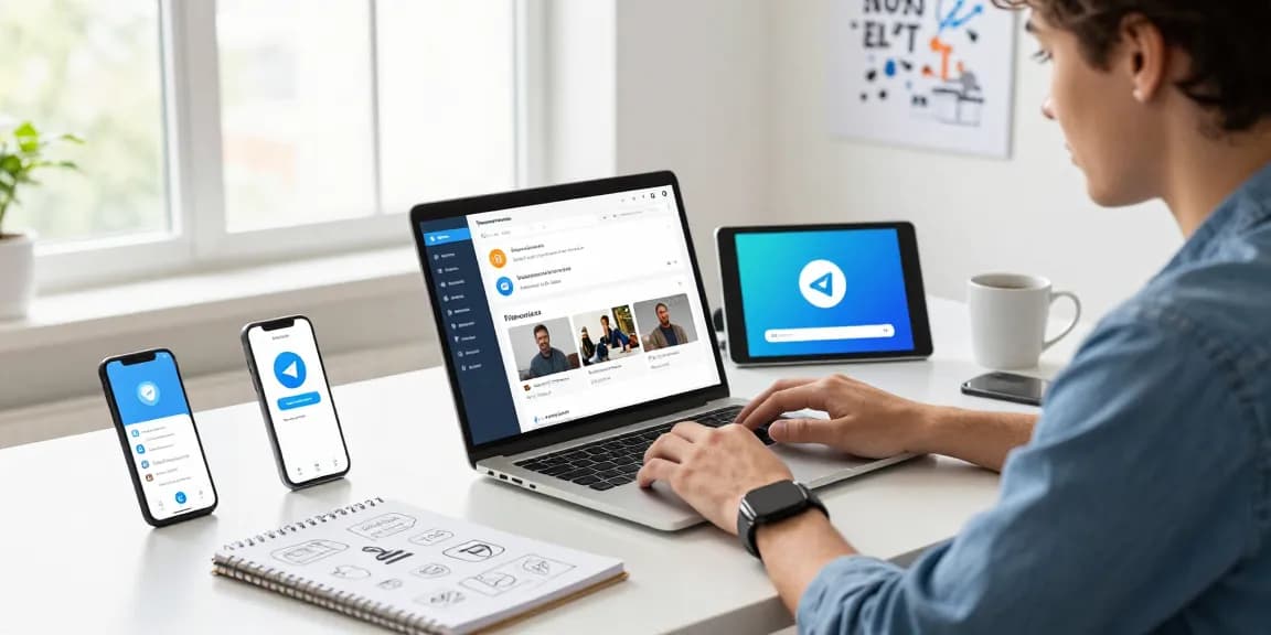 Dynamic workspace featuring the Telegram interface showcasing the latest 纸飞机中文版官网 features for efficient communication.