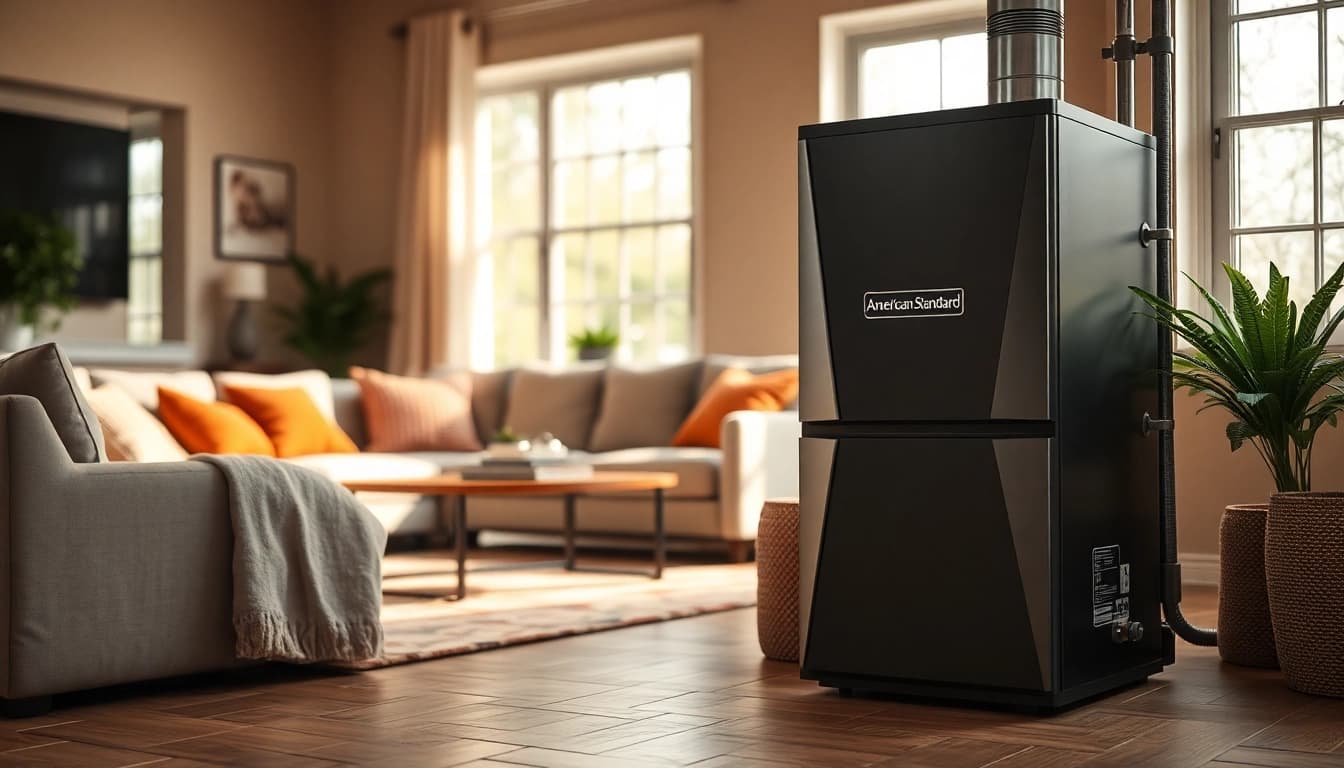 American Standard furnace providing optimal comfort in a modern home setting.