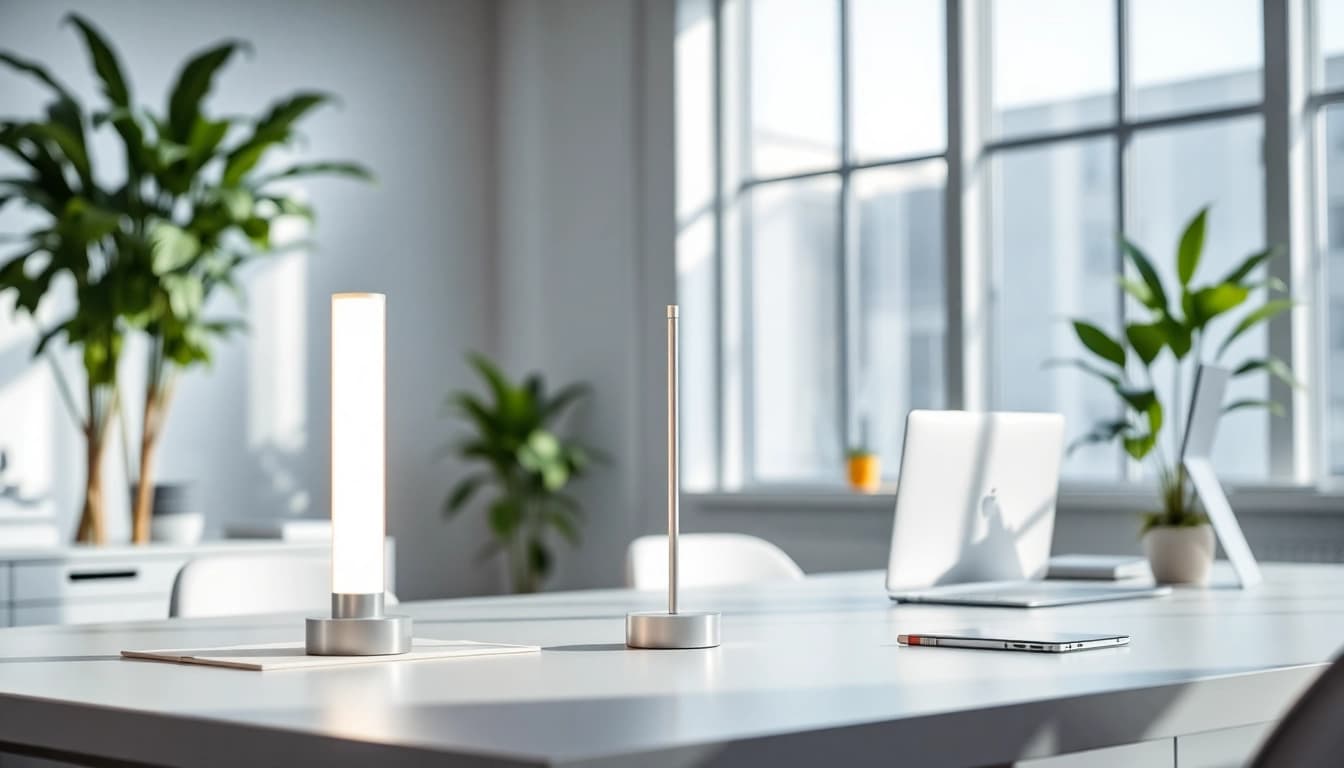 Vergelijk de tl led lamp met andere verlichting in een modern kantoorontwerp.