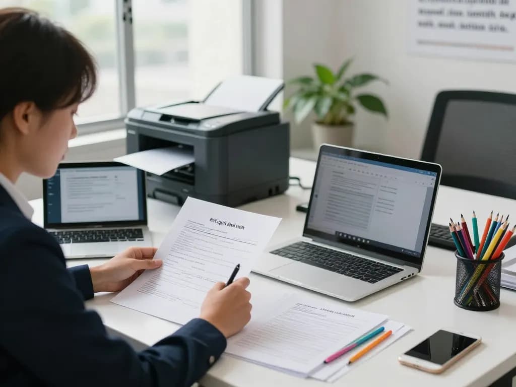 bóc giấy khai sinh ép plastic filling scene in a modern office