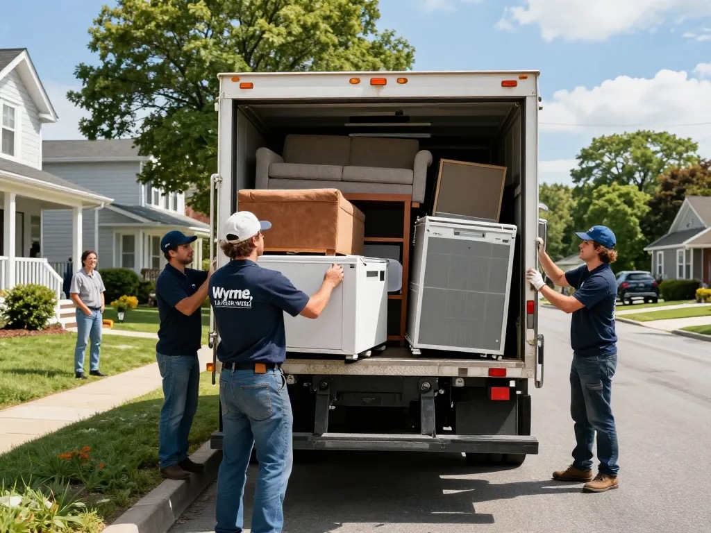 JUNK REMOVAL WAYNE NJ crew efficiently loading bulky items into a truck