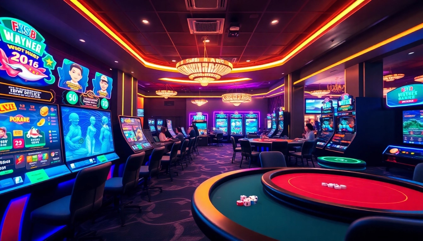 Vibrant gaming scene at XX88 showcasing popular online casino games in a modern interface.