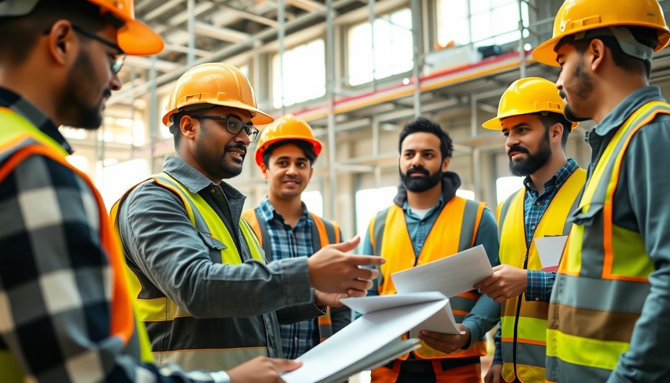 Engaging training session focused on construction workforce development with diverse workers learning skills.