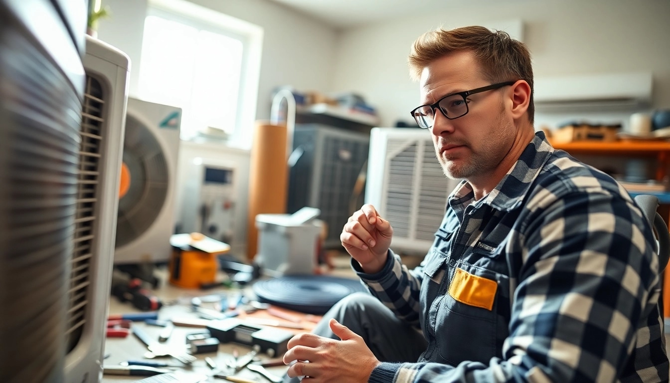 Skilled technician performing HVAC Repair Tampa in a residential setting, highlighting tools and equipment.