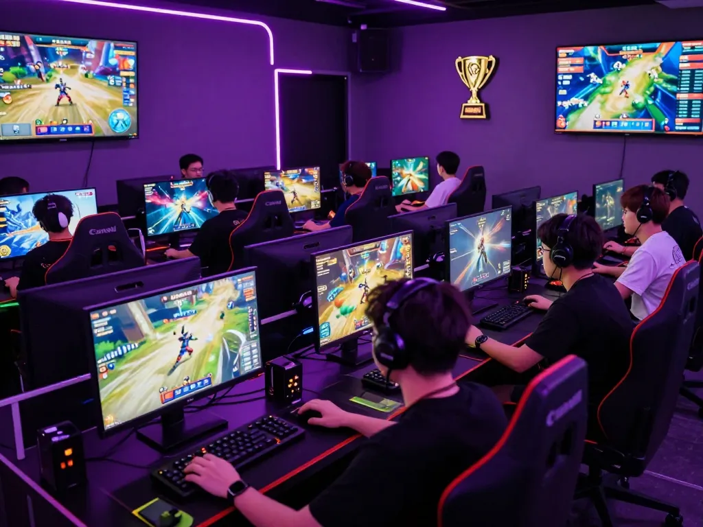 Immersive gaming experience at MANTRA88 showcasing players in dynamic neon environment.