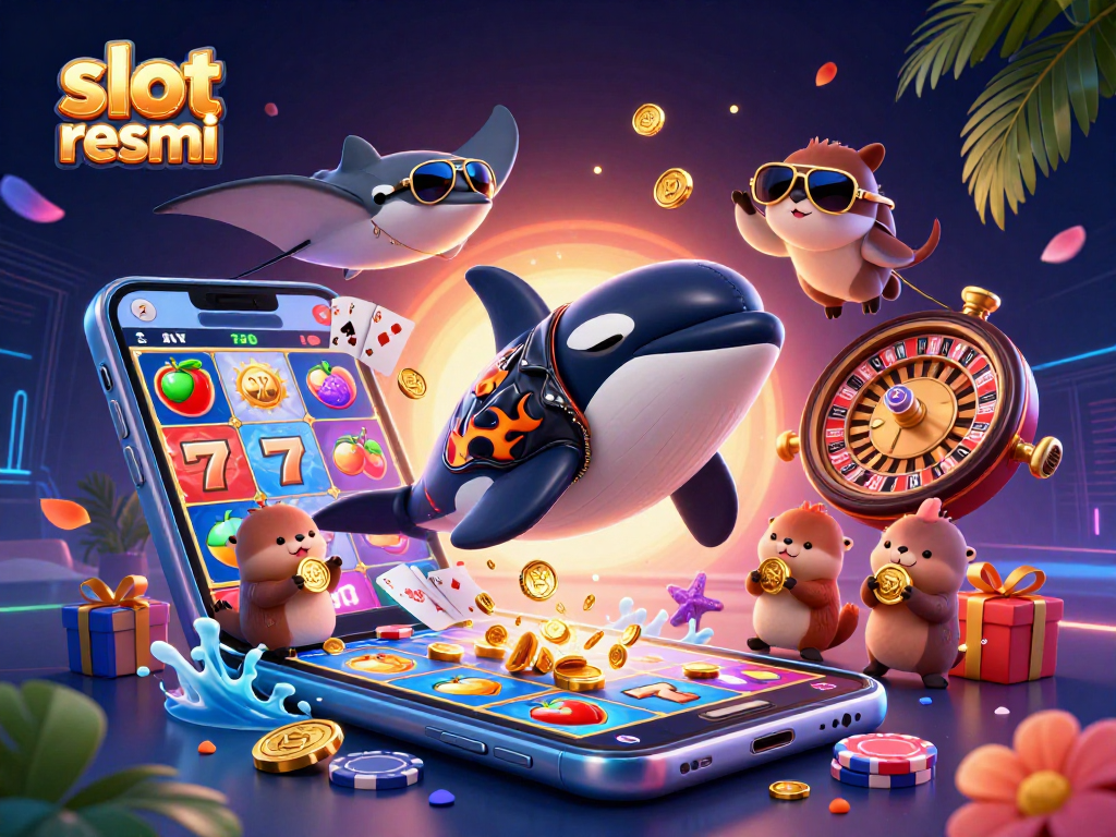 Experience excitement with slot resmi as an orca and sea friends celebrate with golden coins.