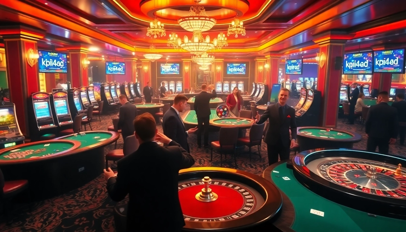 Players enjoying high-stakes games in a vibrant casino environment highlighting kpi4d gaming excitement.