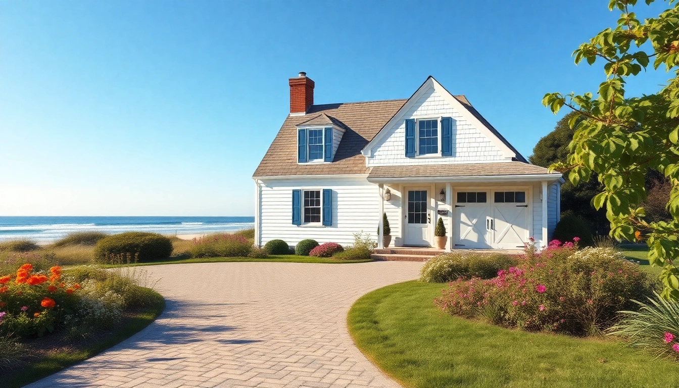 Stunning cape cod home with an attached garage in a beautiful coastal setting.