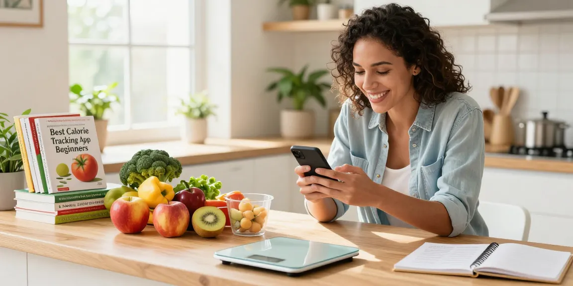 Logging meals on a smartphone while exploring the best calorie tracking app in a bright kitchen.