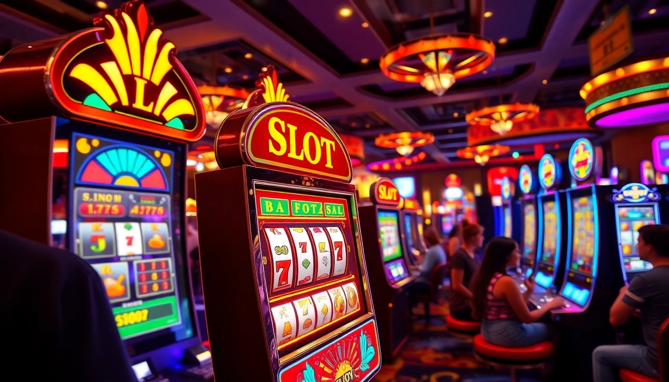 Nikmati keseruan bermain Slot77 dengan suasana kasino yang penuh warna dan energik.