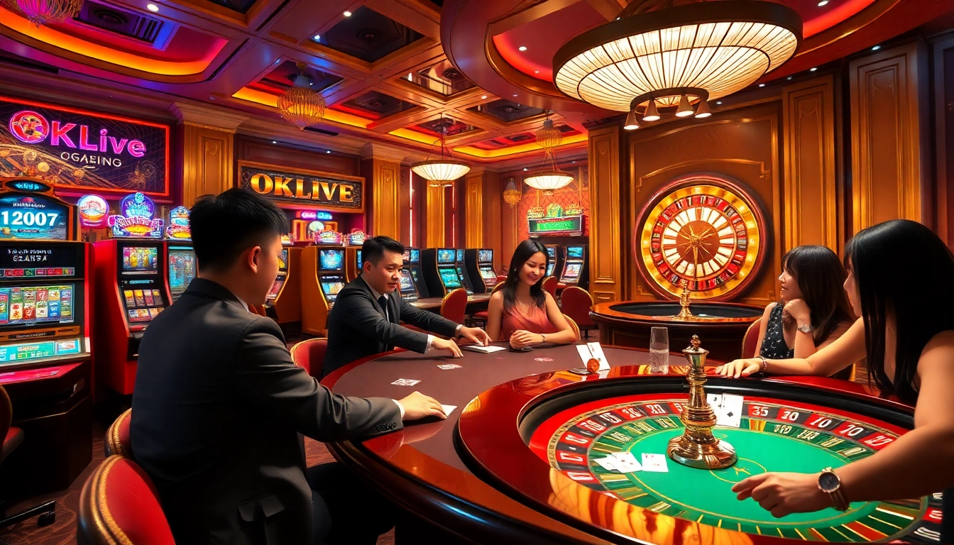 Experience the excitement of winning at OKLIVE casino games with vibrant tables and thrilling betting.