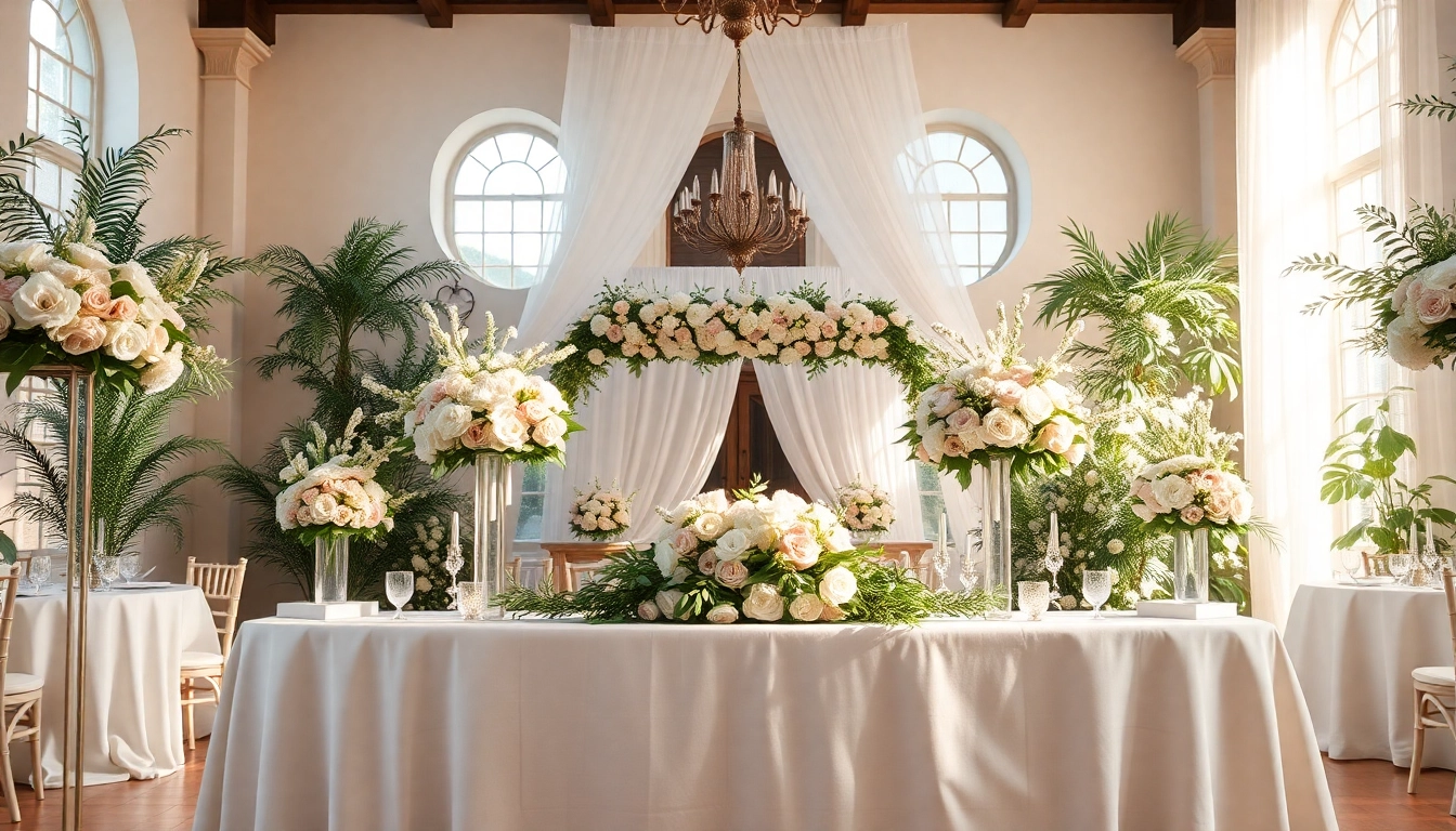 Stunning Jacksonville Wedding Venue setup with floral arrangements creating a romantic atmosphere.
