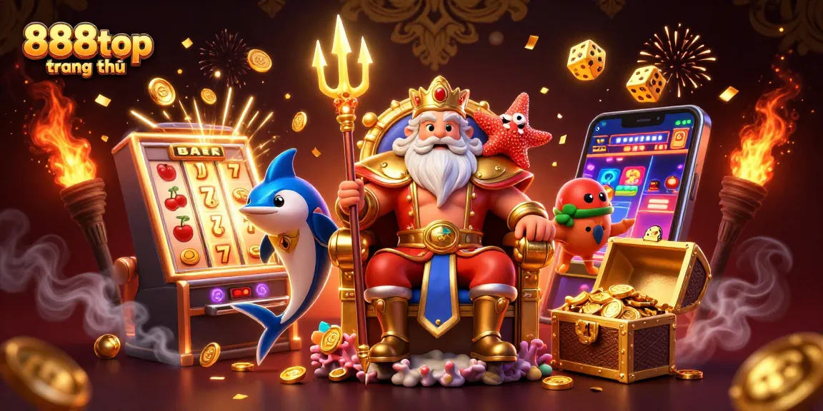 Experience the excitement of 888top trang chủ with jackpot games, slot machines, and vibrant casino elements!