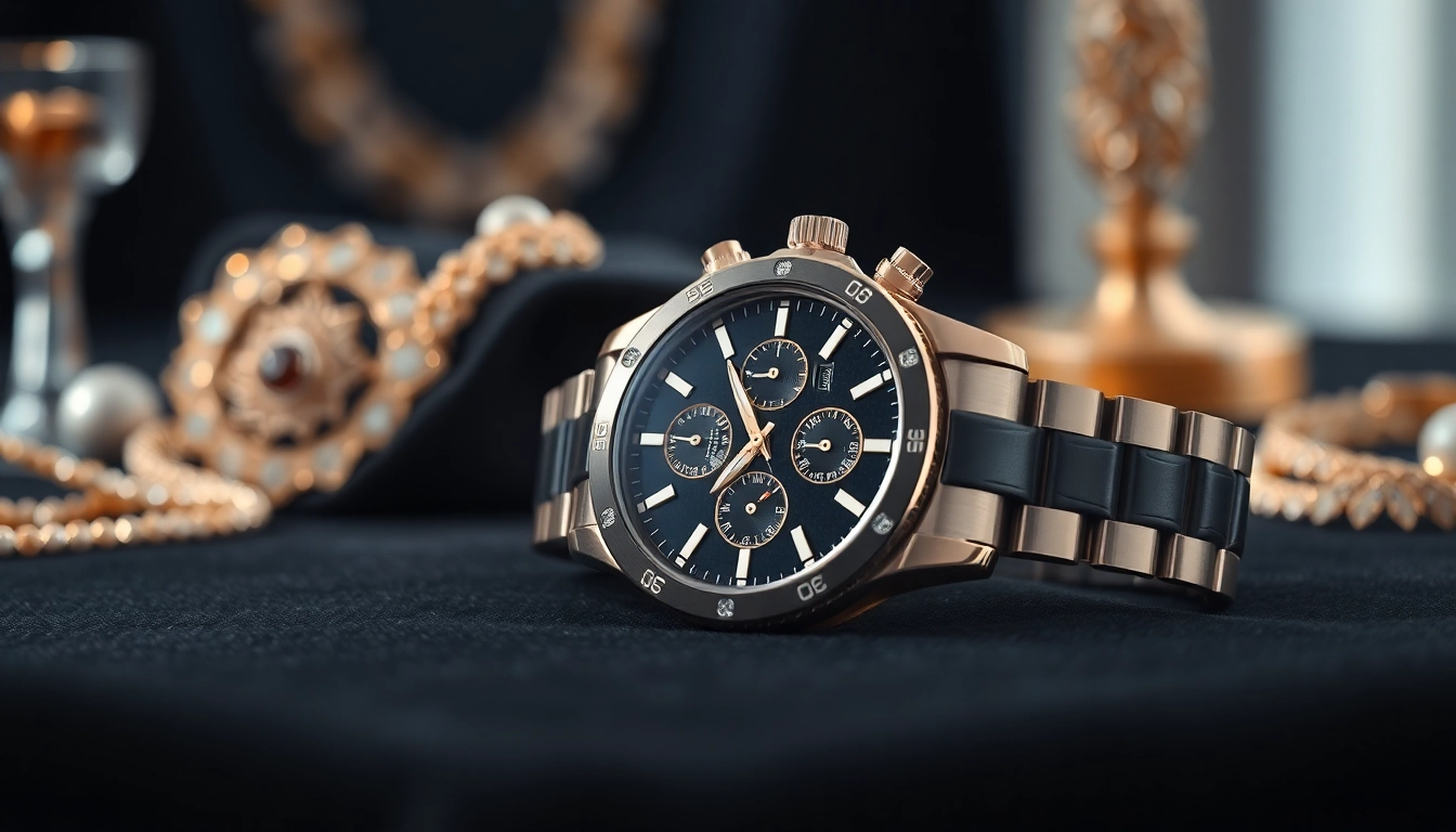 Showcase an elegant replica watch on a velvet surface, highlighting its intricate details and luxury.