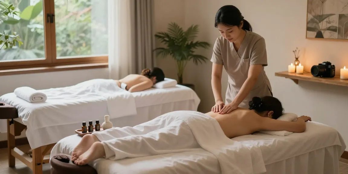마사지 서비스를 제공하는 평화로운 스파 공간 이미지