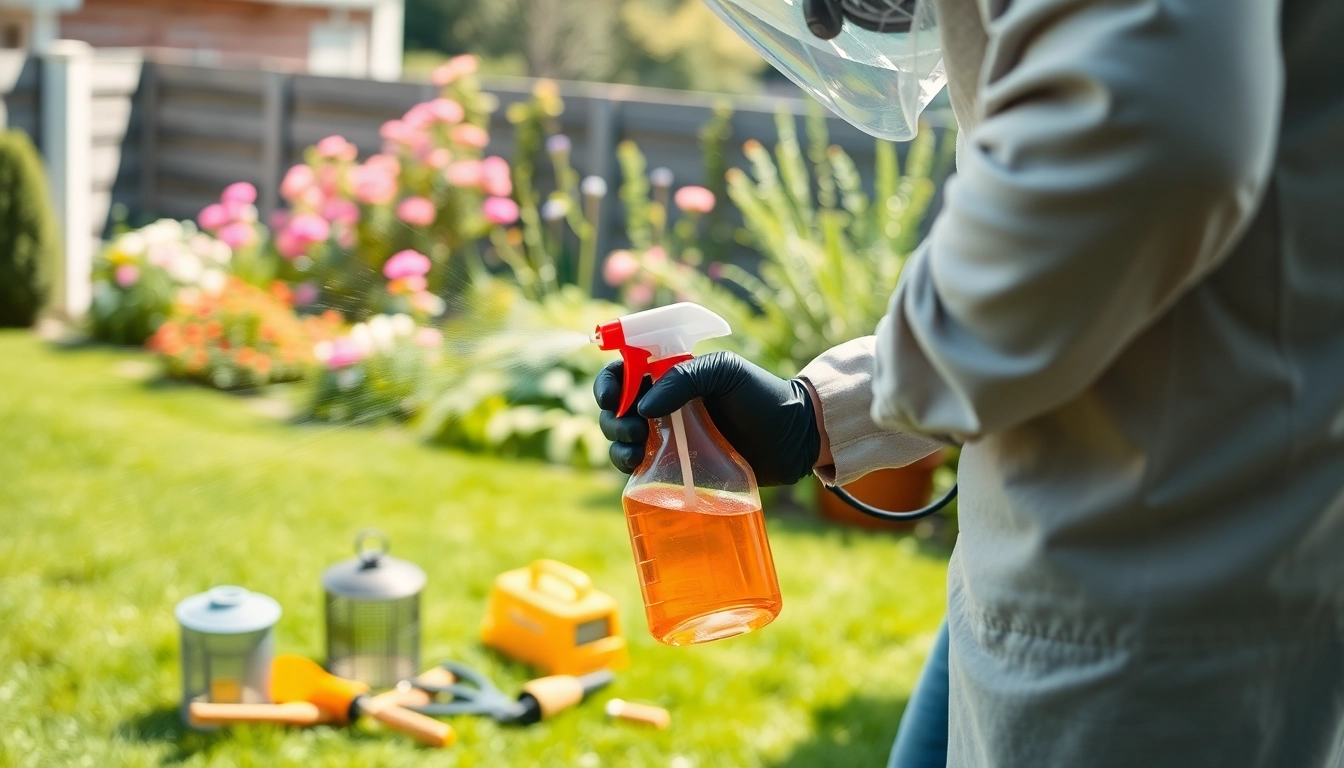Efficient home insect barrier treatment being applied for effective pest control.
