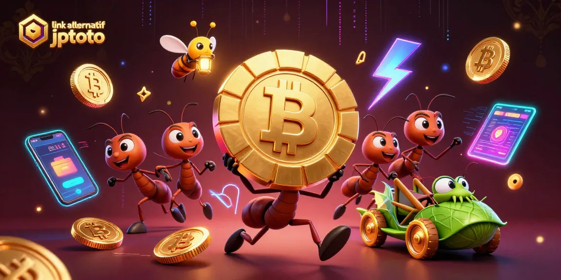 Permainan menarik dengan link alternatif jptoto di tengah aksi tim semut mencuri chip poker emas.