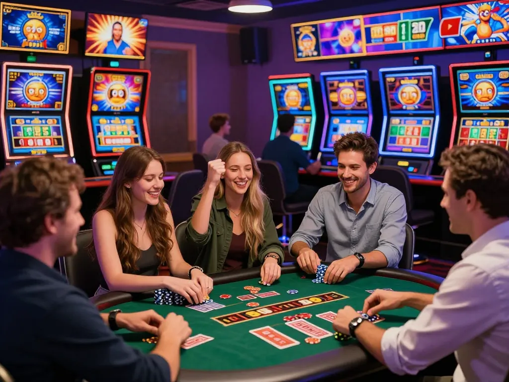 Vibrant online gaming scene at www.mantra88.com with players celebrating wins and engaging in exciting games.