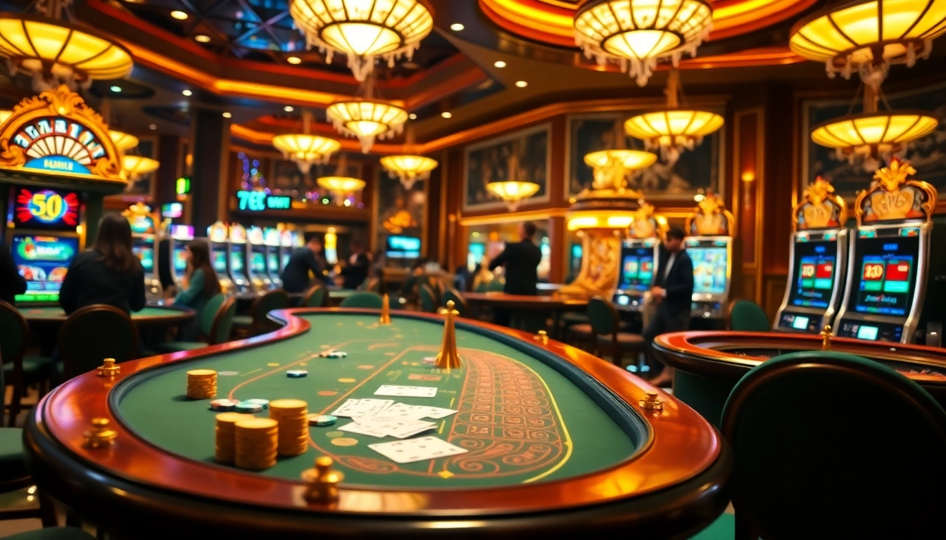 Players engaging with 88i-themed slot machines amidst a vibrant casino atmosphere.