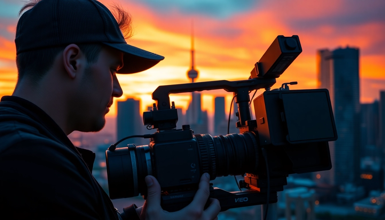 Capture of Toronto videography amid the city's vibrant sunset skyline, showcasing artistic videography.