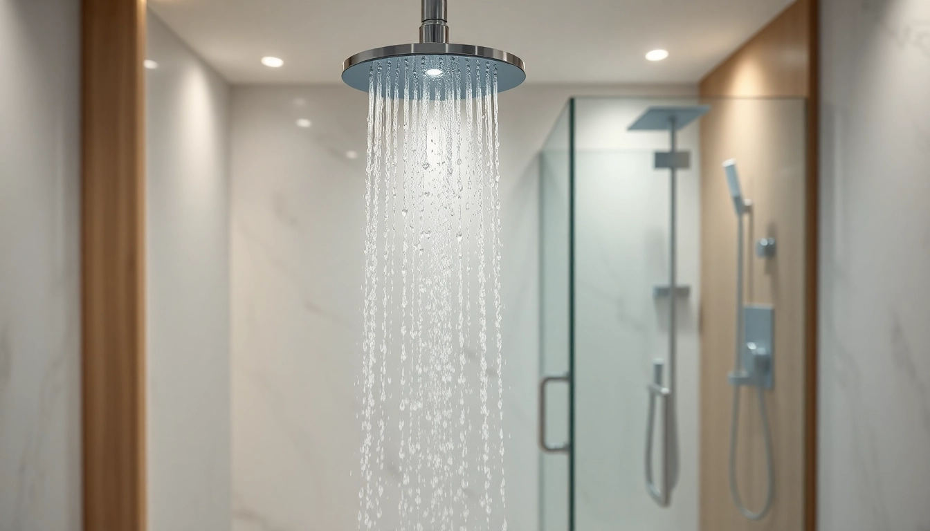 Experience stunning elegant showers au with a luxurious design, featuring glass and marble components.