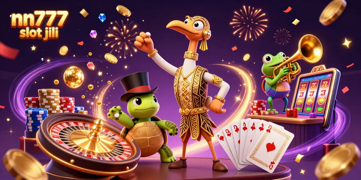 Experience exciting wins at nn777 slot jili with a captivating casino scene featuring dynamic characters.