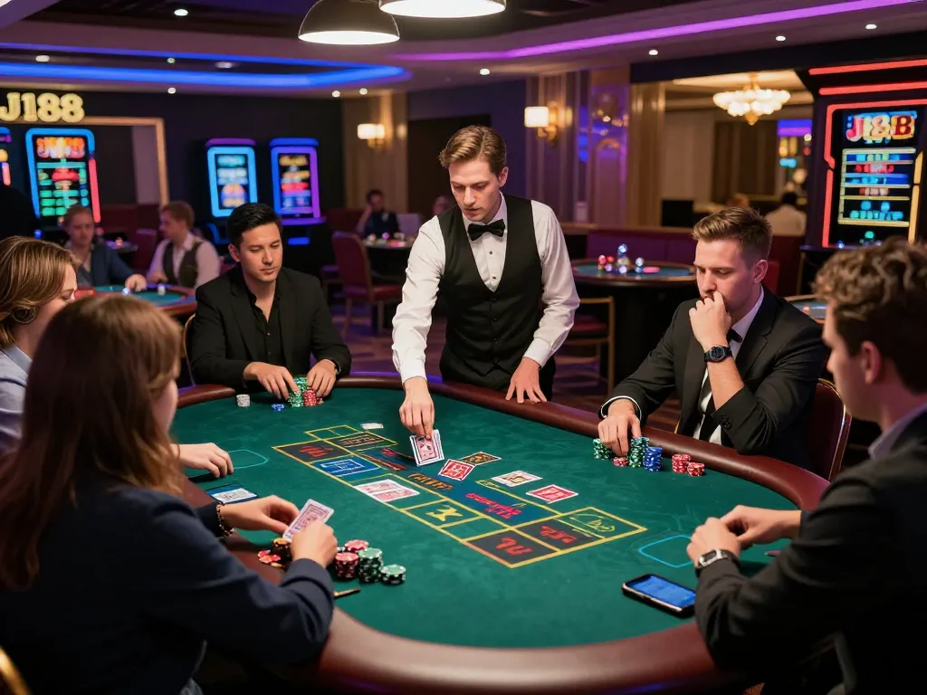 Players strategizing bets while enjoying thrilling gameplay at J188 online casino