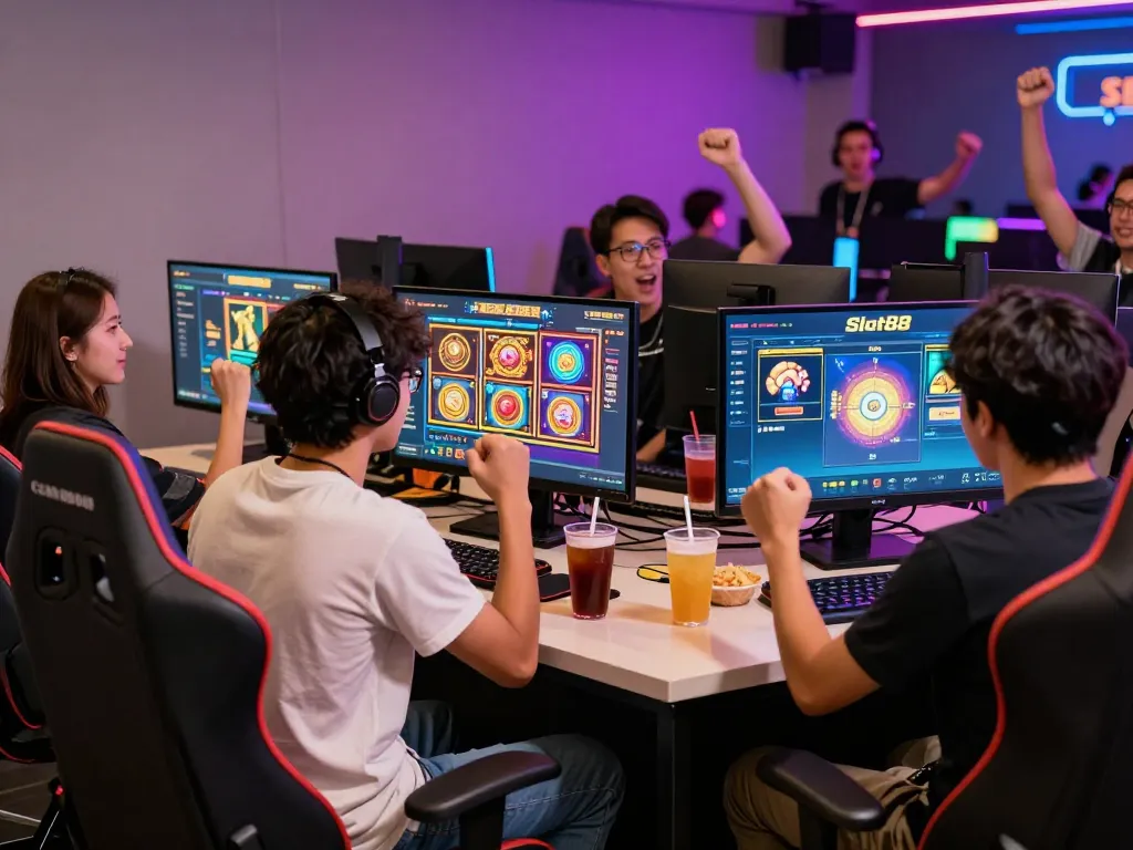 Exciting gaming experience at BIUSTOTO with friends enjoying Slot88 games