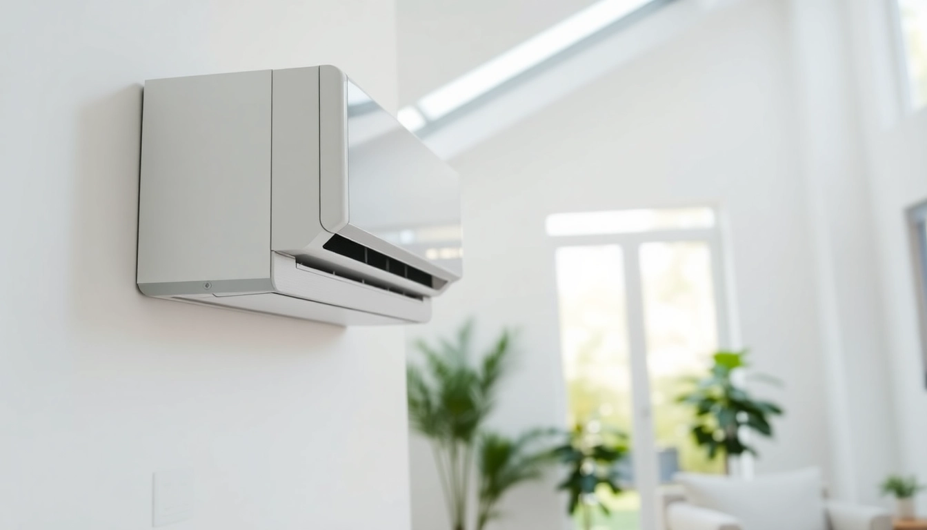 Showcasing a mitsubishi mini split ac unit installed in a modern living room.