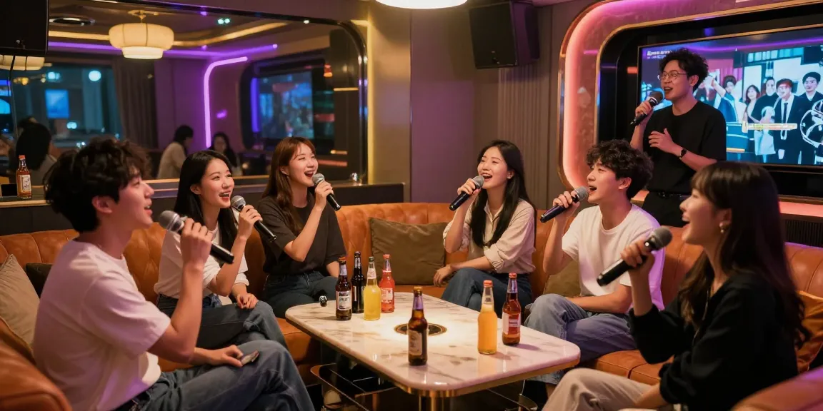 인천쓰리노의 고급 노래방에서 친구들과 함께 즐거운 시간을 보내는 모습