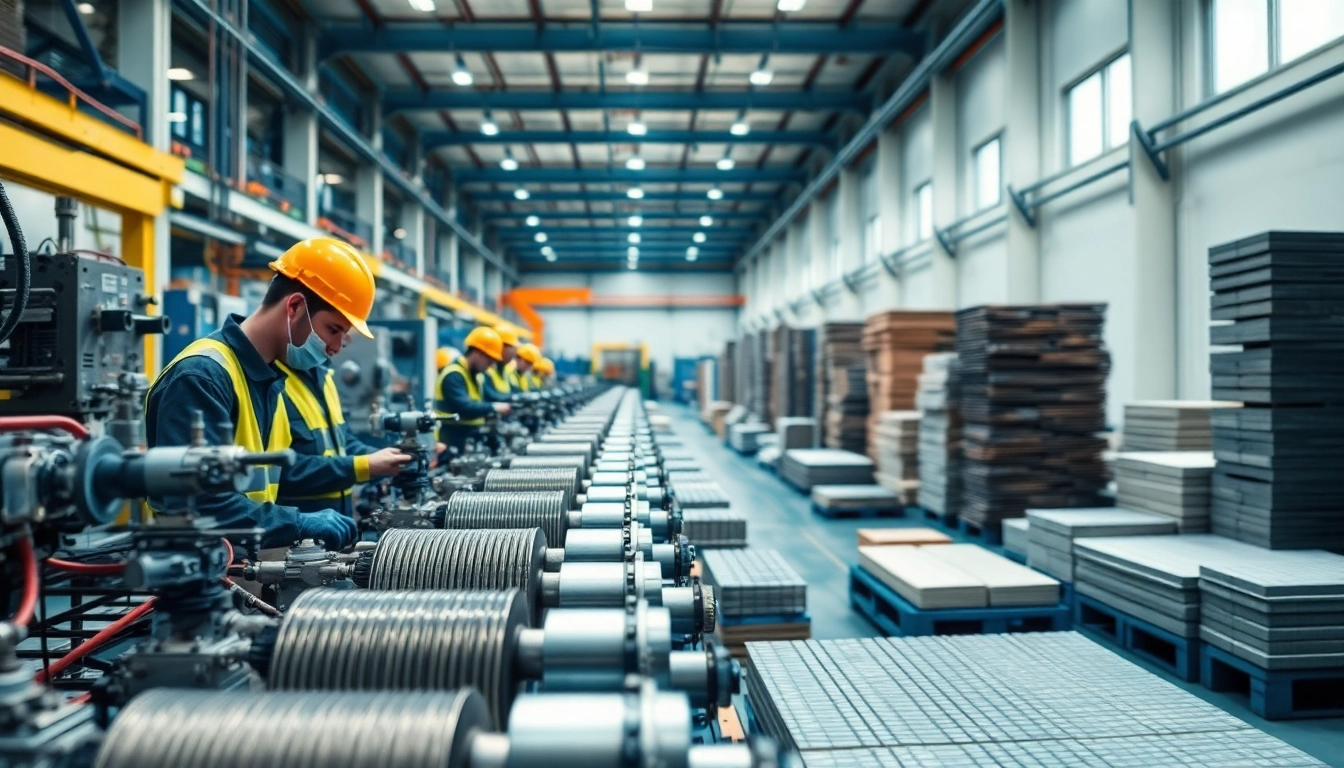 Showcasing NdFeB magnets manufacturer in china during a high-precision manufacturing process in a factory.