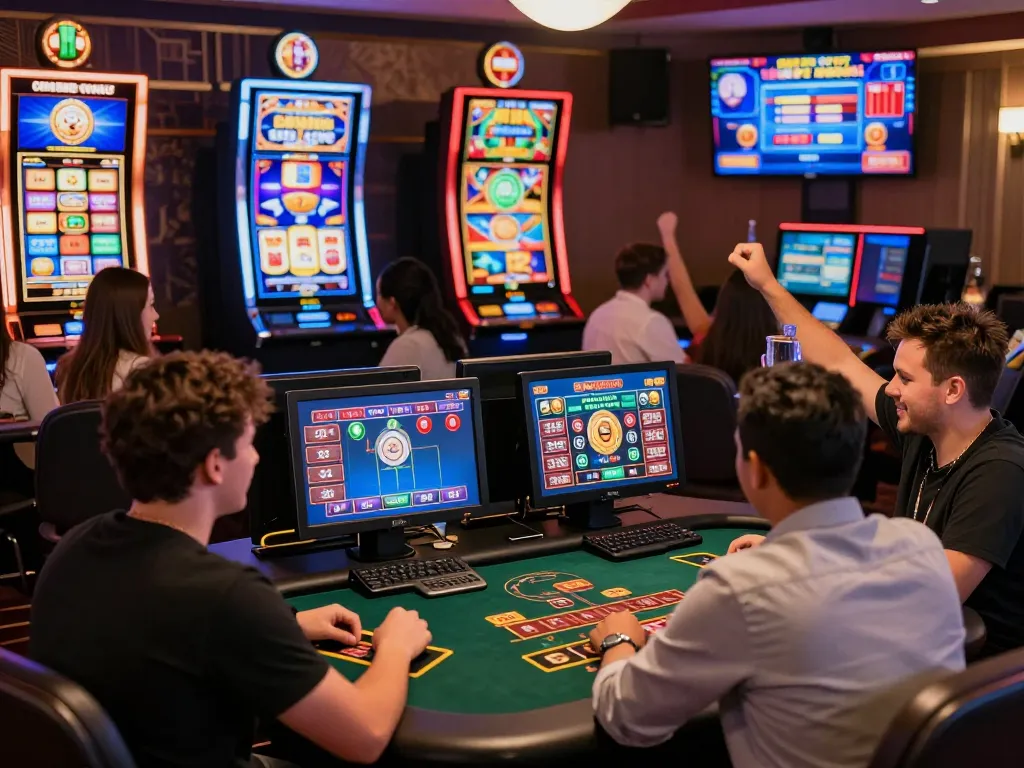 Players enjoying various games on MM88.COM's vibrant online casino platform, celebrating wins and strategic gameplay.