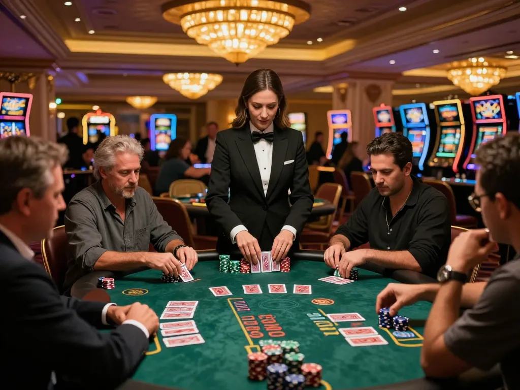 Players strategizing at a blackjack table, CM88 engagement visible in every decision made.