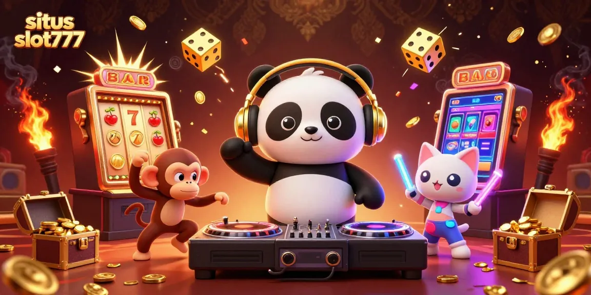 Experience the excitement of situs slot777 with vibrant characters and thrilling casino elements.