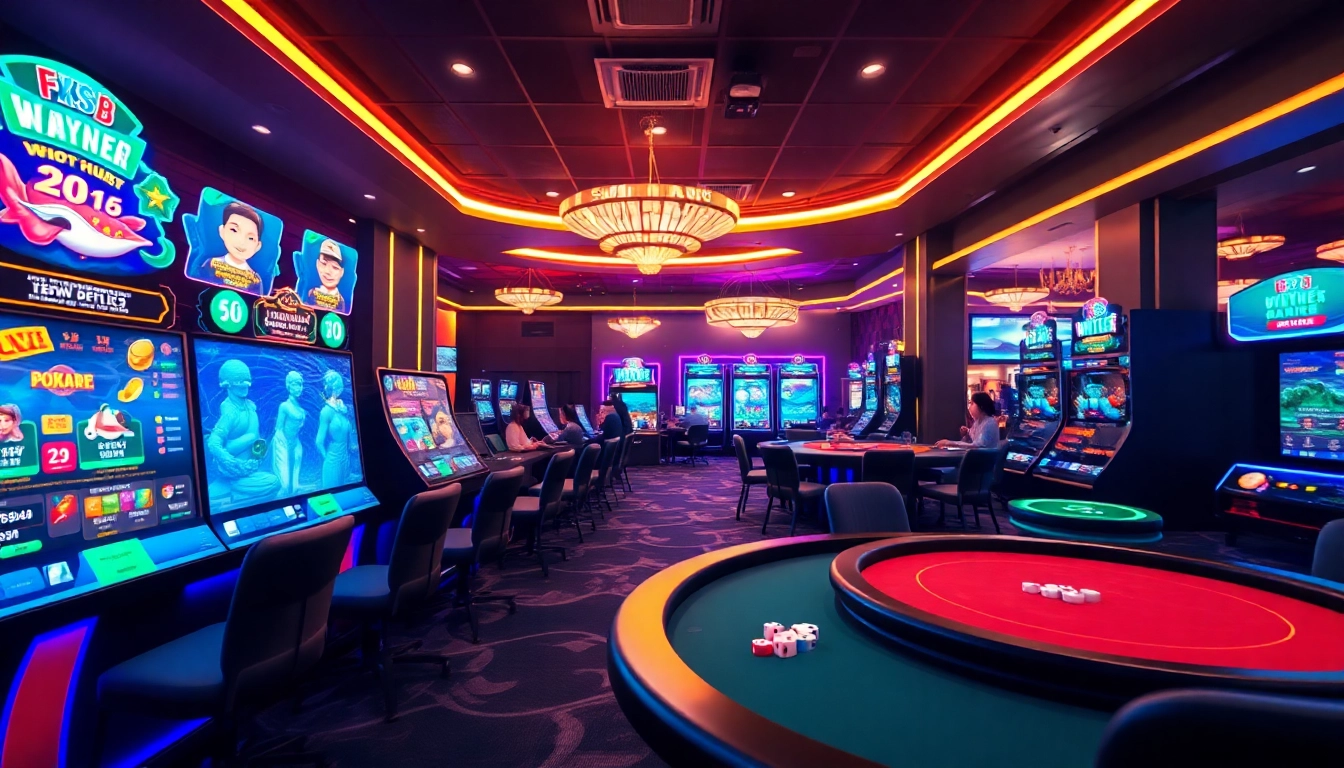 Vibrant gaming scene at XX88 showcasing popular online casino games in a modern interface.