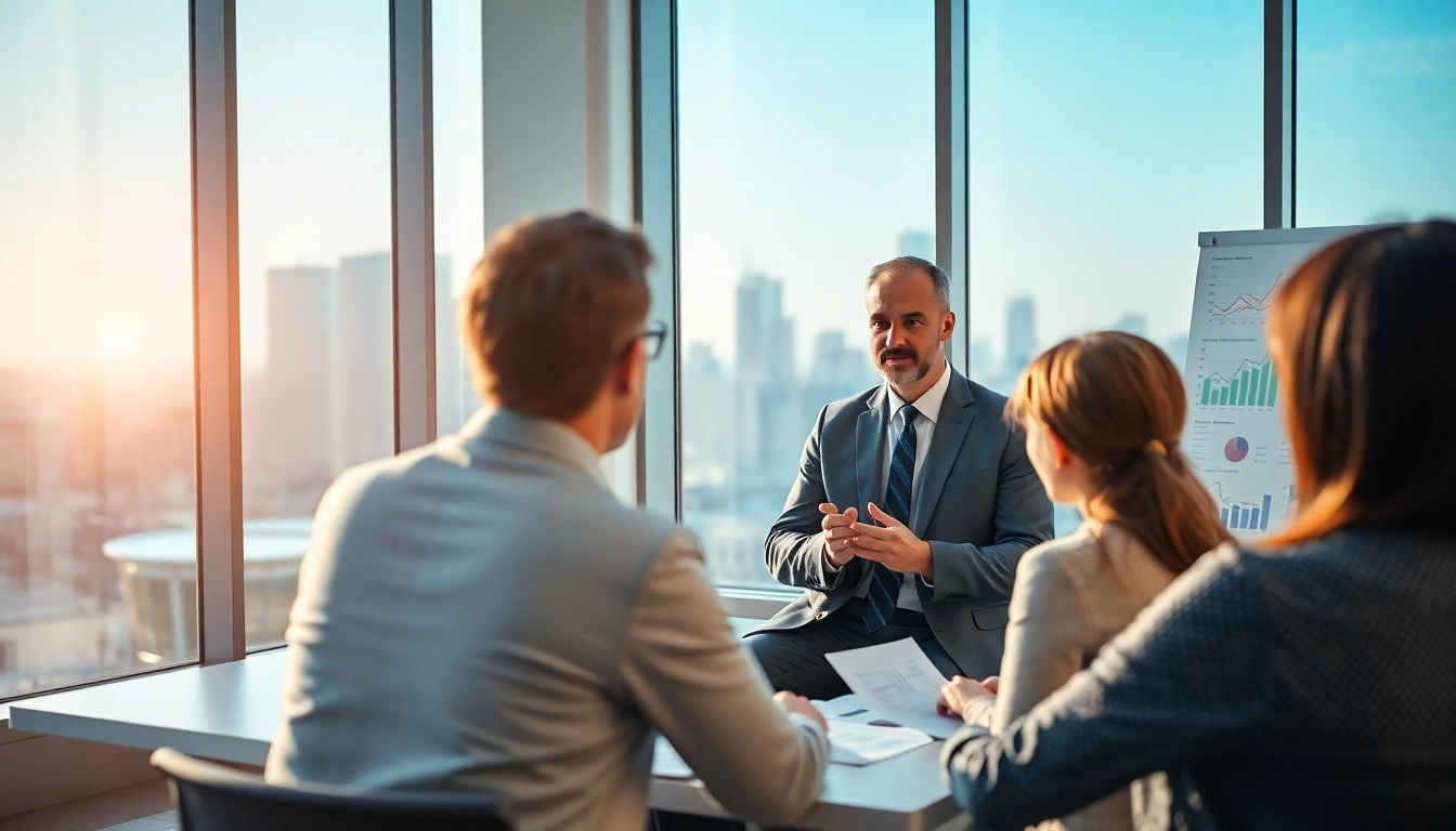 Engaging financial advisor Suffolk va providing expert guidance to clients in a modern office.