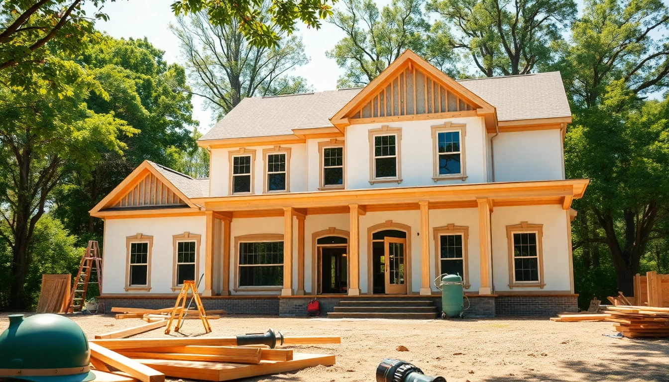 Colonial home new build construction featuring elegant architecture and lush surroundings.