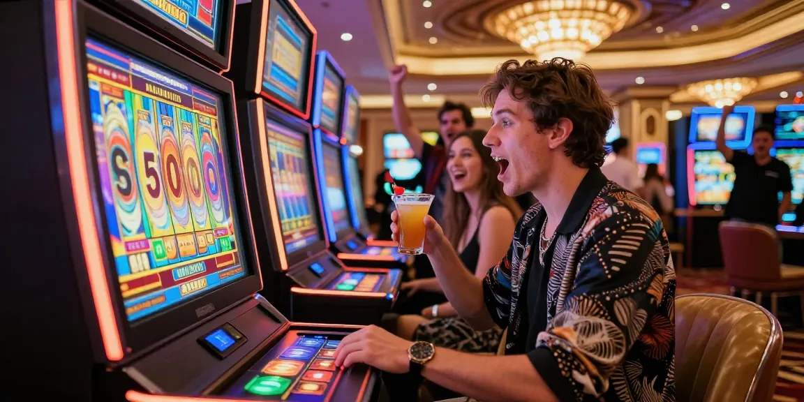 Exciting high-stakes slot 5000 gaming experience in a vibrant casino with colorful reels