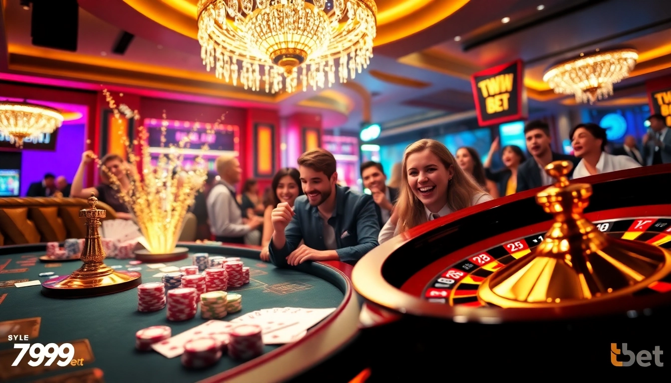 Players engaging in an exciting poker game at 789bet's bustling casino table.