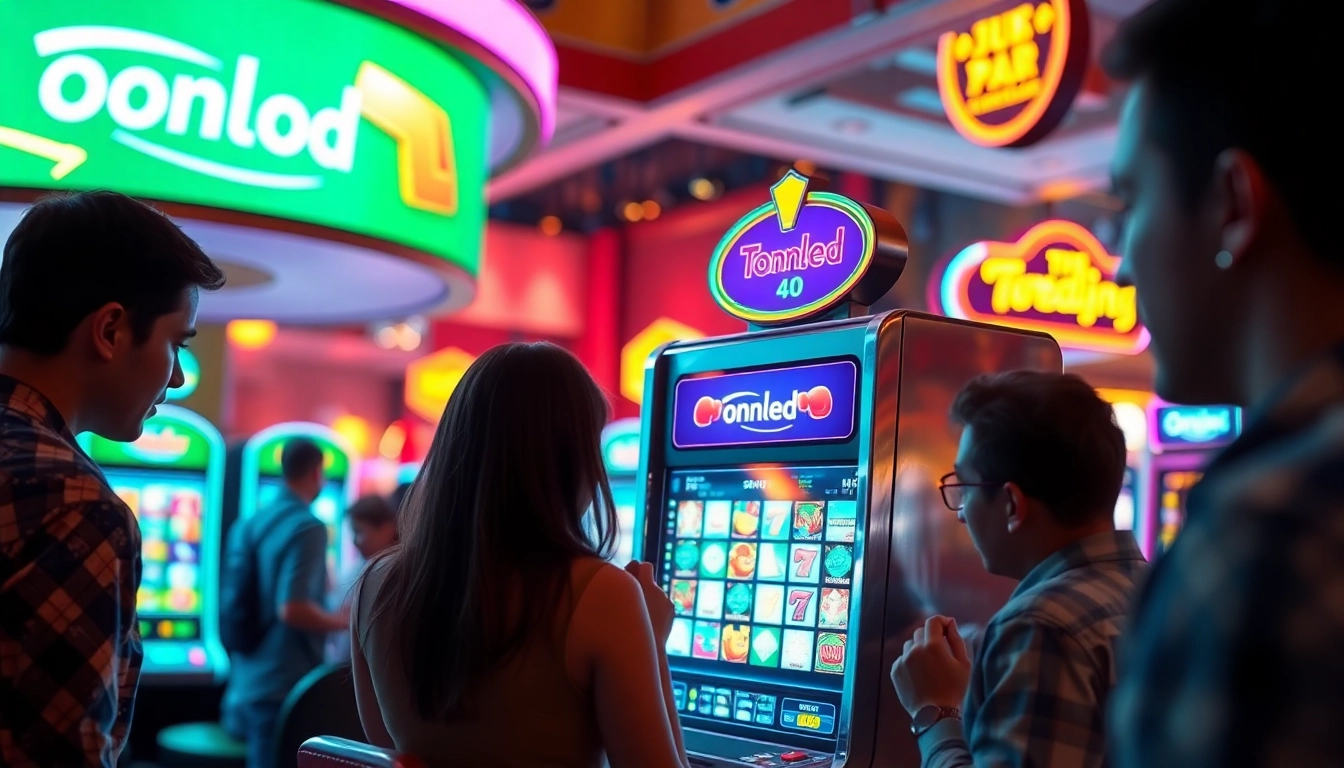 Menangkan jackpot di mesin ondel4d slot dengan suasana kasino yang ceria dan ramai.