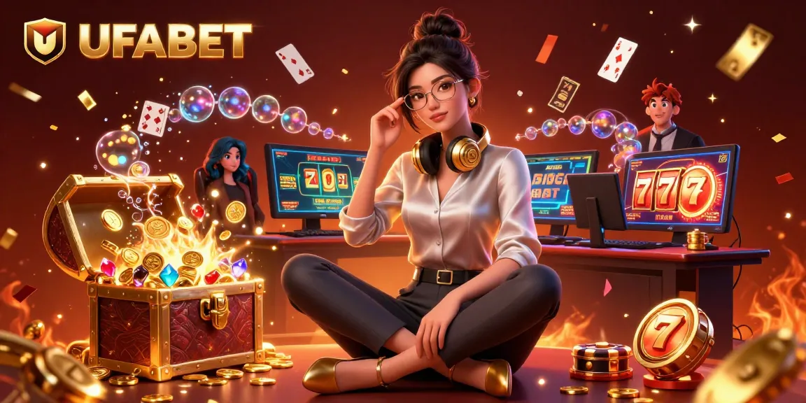 Bet on thrilling casino games with UFABET in this vibrant and dynamic illustration.