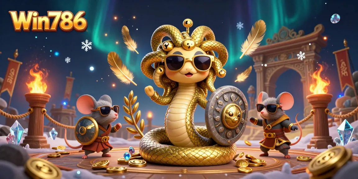 Interact and win with Win786's vibrant casino scene packed with gold coins and dynamic characters.