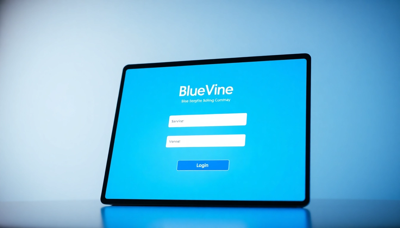 Access BlueVine login page securely with the official website link displayed prominently.