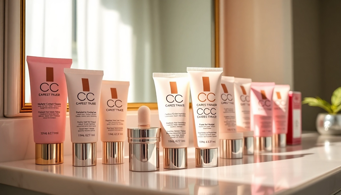 CC cream for oily skin on a stylish vanity with soft lighting