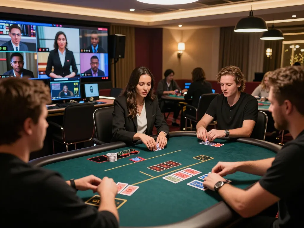 Engaging online casino experience as players interact with a live dealer, showcasing giường bệnh nhân and gaming excitement.