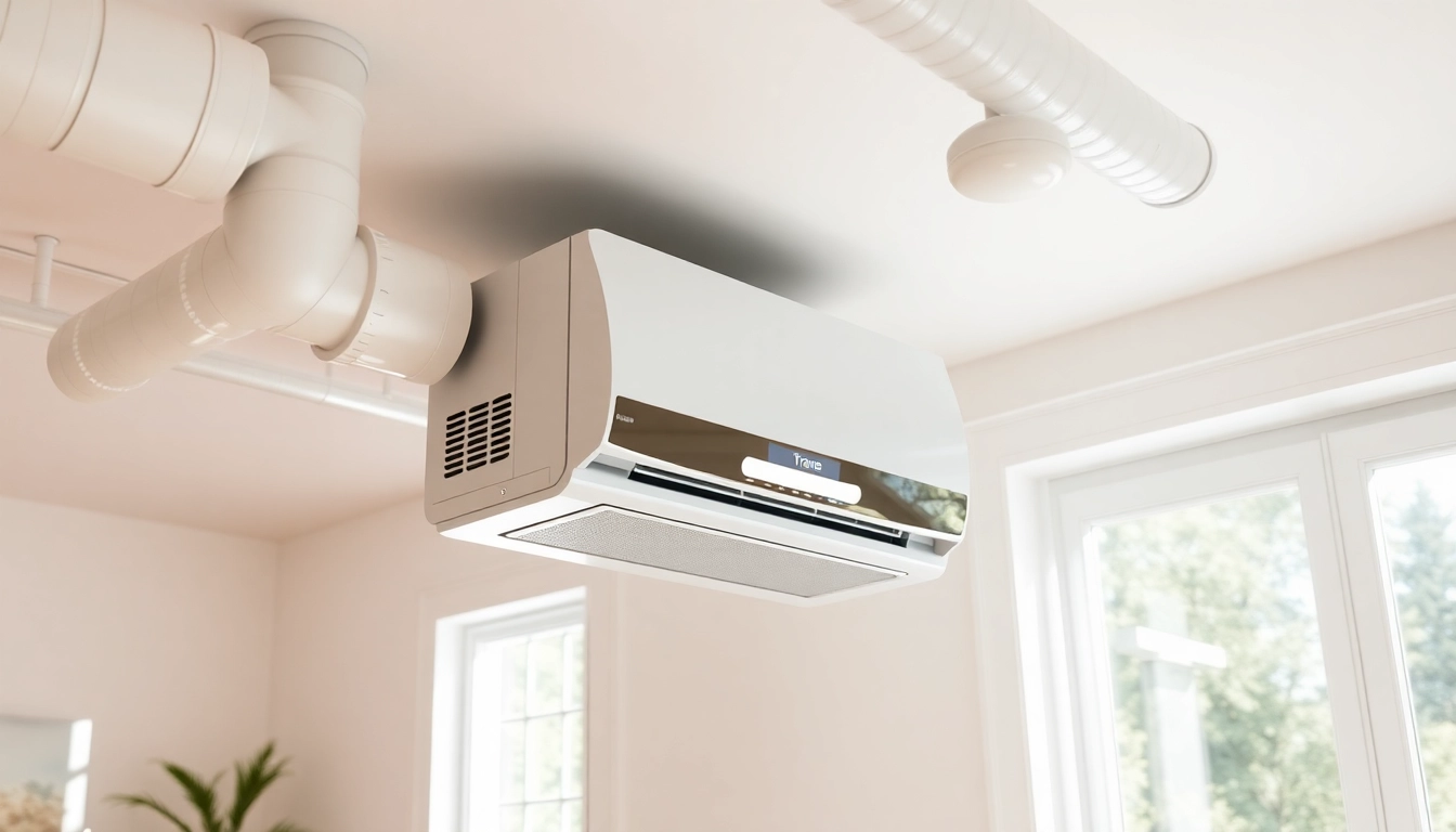 Install Trane HVAC system in a bright residential setting highlighting modern design.
