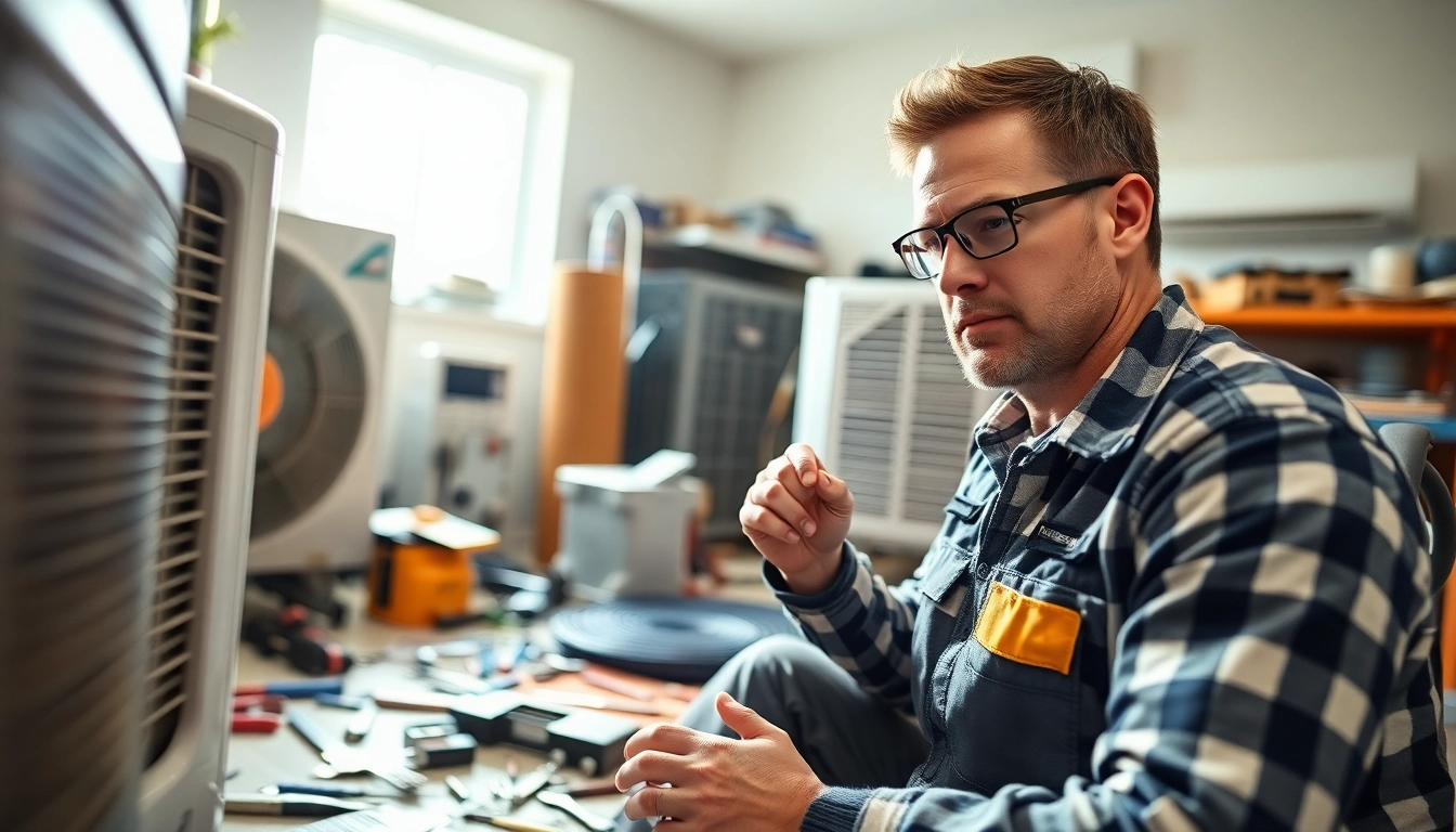 Skilled technician performing HVAC Repair Tampa in a residential setting, highlighting tools and equipment.