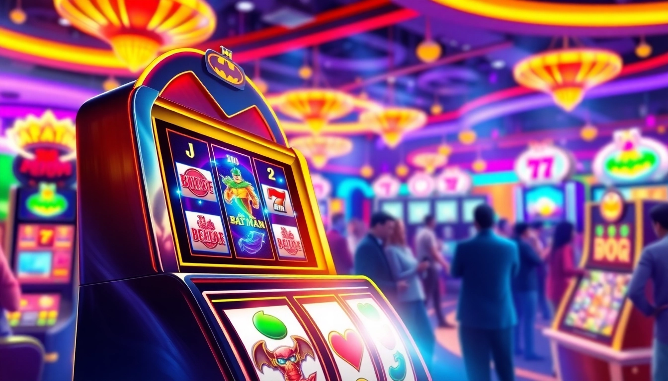 Menangkan permainan batman138 slot dengan suasana kasino yang energik dan penuh warna.